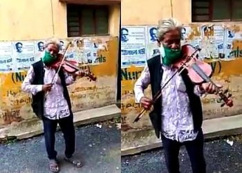 পেশা নয় ‘নেশা’, লকডাউনে মালদার রাস্তায় রাস্তায় সুর তুলে চলেছে ‘ভগবান’-এর বেহালা!