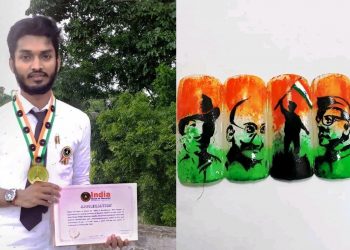 কৃত্রিম নখের ওপর ছবি এঁকেই তৈরি ইতিহাস! ইন্ডিয়া বুক অফ রেকর্ডসের ভাগীদার মন্তেশ্বরের ছাত্র