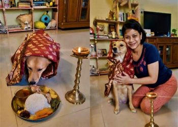 আদর যত্নে নেই খামতি, মেয়ে স্নেহেই গর্ভবতী পোষ্যের সাধ ভক্ষণ অনুষ্ঠান!