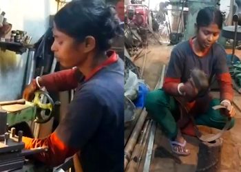 পিতৃতান্ত্রিক সমাজের ট্যারা নজর কাটিয়ে রিয়া আজ এক দক্ষ লেদ মিস্ত্রি!