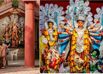 কলকাতার ৪০০ বছরেরও প্রাচীন এই দুর্গাপুজোয় ভোগ দেওয়া হয় অসুরকেও