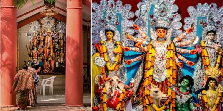 কলকাতার ৪০০ বছরেরও প্রাচীন এই দুর্গাপুজোয় ভোগ দেওয়া হয় অসুরকেও