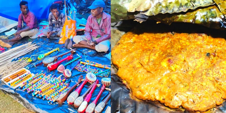 আদিবাসীদের ঐতিহ্যবাহী পাঁটাবিন্দা মেলা মাংস পিঠের ঘ্রাণে মুখর