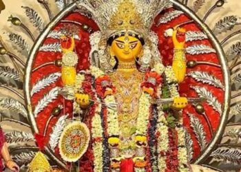 সিংহের ওপর বাবু হয়ে বসে জগদ্ধাত্রী, ঐতিহ্যের পুজো বটকৃষ্ণ পালের বাড়িতে