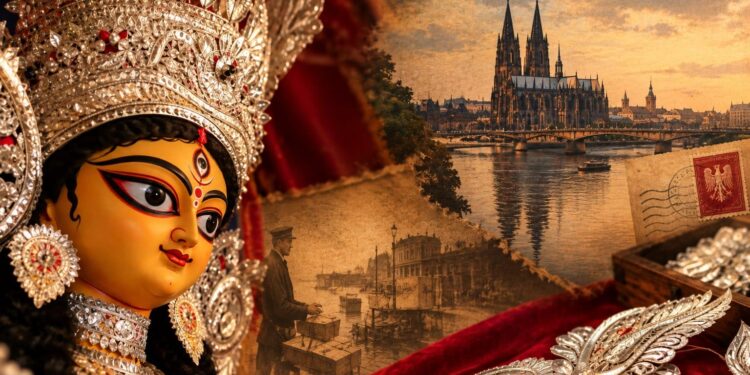 মায়ের সাজে জার্মানির ছোঁয়া! কীভাবে বাংলায় এল ‘ডাকের সাজ’?